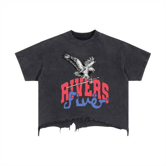 Five Rivers Distressed Cropped T-Shirt