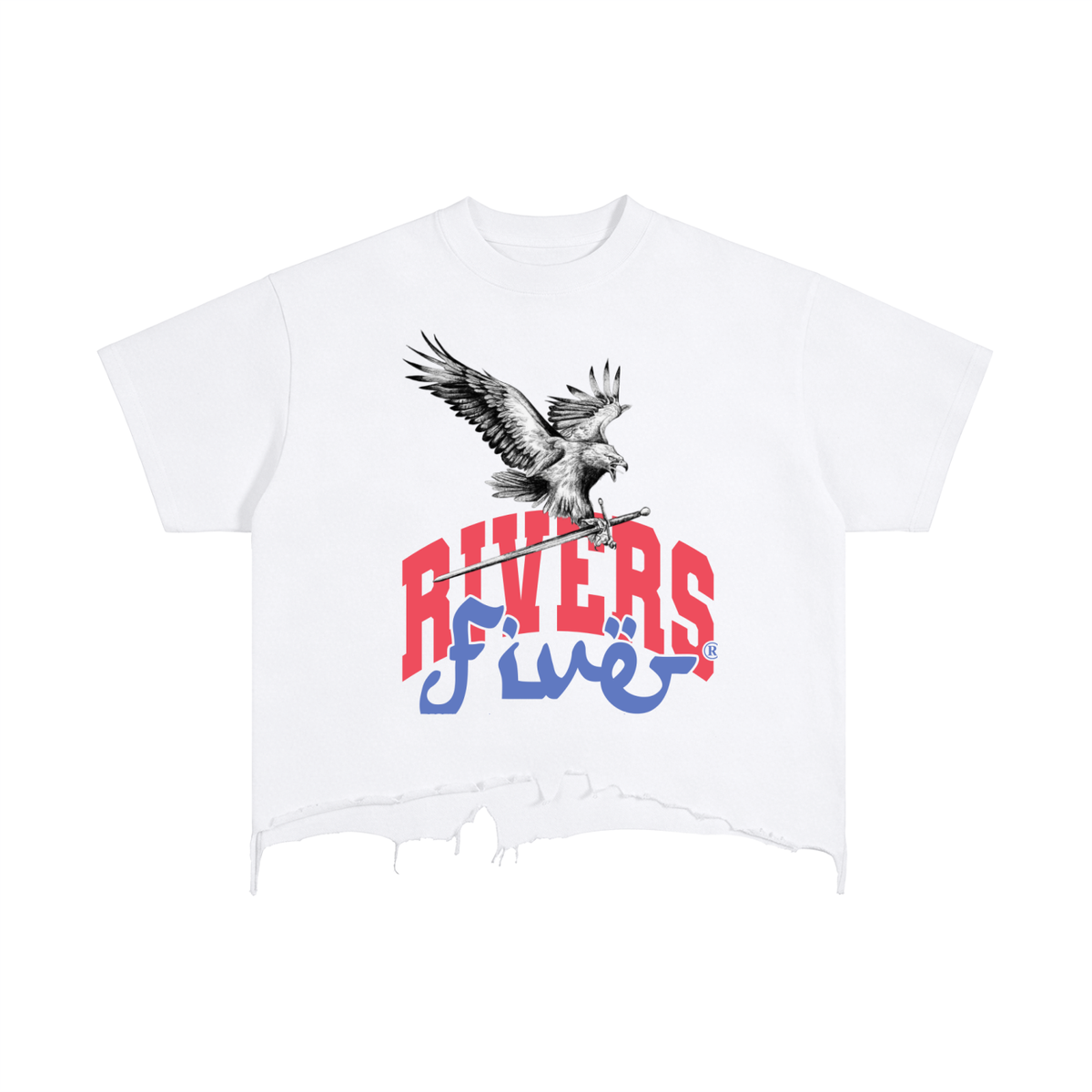 Five Rivers Distressed Cropped T-Shirt